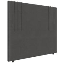 Cabeceira Cama Box Casal 140cm Estofada Rama Linho Grafite Z04 - Mpozenato Cabeceira Cama Box Casal 140cm Estofada Rama Linho Grafite Z04 - Mpozenato