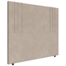 Cabeceira Cama Box Casal 140cm Estofada Rama Veludo Bege Z04 - Mpozenato
