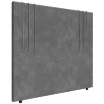 Cabeceira Cama Box Casal 140cm Estofada Rama Veludo Cinza Z04 - Mpozenato