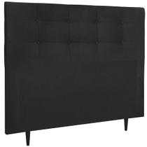 Cabeceira Cama Box Casal 140cm Helena Tecido Suede Preto Ísis Estofados