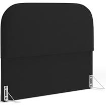 Cabeceira Cama Box Casal 140cm Orgânica Lanna W01 Suede Preto - Lyam Decor Cabeceira Cama Box Casal 140cm Orgânica Lanna W01 Suede Preto - Lyam Decor