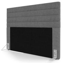 Cabeceira Cama Box Casal 140cm Rubi W01 Linho Cinza Escuro - Mpozenato