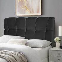 Cabeceira Cama Box Casal 140cm Suede Velut Preto - King House