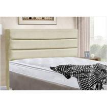 Cabeceira Cama Box Casal 140cm Turim Suede Bege - Havai Cabeceira Cama Box Casal 140cm Turim Suede Bege - Havai