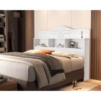 Cabeceira Cama Box Casal 1,40m com 3 Nichos 100% MDF Prateleira Decorativa Sofisticada