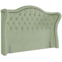 Cabeceira Cama Box Casal 195 cm P05 Lisboa Bouclê Oliva - Lyam Decor Cabeceira Cama Box Casal 195 cm P05 Lisboa Bouclê Oliva - Lyam Decor