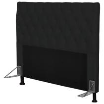 Cabeceira Cama Box Casal 195cm Cristal material sintético Preto - JS Móveis