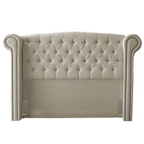 Cabeceira Cama Box Casal Adelle 140cm Com Frame Suede Bege - Desk Design