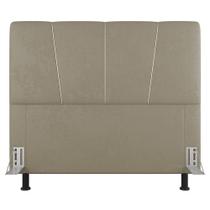 Cabeceira Cama Box Casal Amber 140cm Estofada Suede Bege - Abmaza