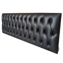 Cabeceira Cama Box Casal Capitonê Vintage Preto Casal 140 X 60 RBL