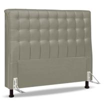 Cabeceira Cama Box Casal Ciara 140cm Botonê com Frame Suede Bege - Abmaza Cabeceira Cama Box Casal Ciara 140cm Botonê com Frame Suede Bege - Abmaza