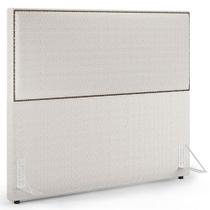 Cabeceira Cama Box Casal Com Tachas 140 cm Vicenza L02 Bouclê Cru - Lyam Decor