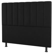 Cabeceira Cama Box Casal Cora 140cm Suede Preto - Abmaza