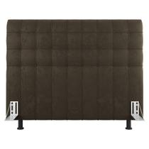 Cabeceira Cama Box Casal Dahlia 140cm Com Frame Suede Marrom - Abmaza