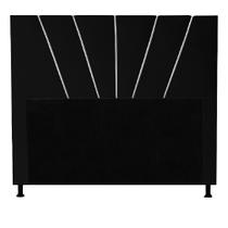 Cabeceira Cama Box Casal Dallas 140 Cm Suede Preto