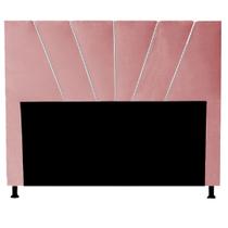 Cabeceira Cama Box Casal Dallas 140 Cm Suede Rose