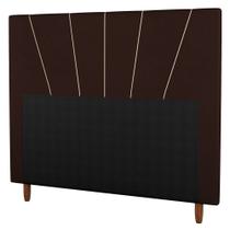 Cabeceira Cama Box Casal Dallas 140cm Sintético Marrom - Desk Design