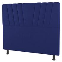 Cabeceira Cama Box Casal Dublin 140cm Suede Azul - Desk Design