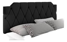 Cabeceira Cama Box Casal Estofada Suede Cor Preto 1,40 cm