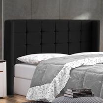 Cabeceira Cama Box Casal Gioconda 140cm Com Frame Suede Preto - Abmaza