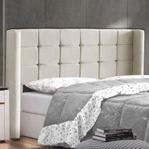 Cabeceira Cama Box Casal Gioconda 140cm Com Frame Veludo Bege - Abmaza