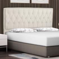 Cabeceira Cama Box Casal Jade 160cm Veludo Bege