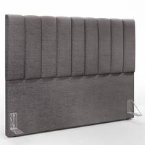 Cabeceira Cama Box Casal King 195 cm Dália W01 Linho Cinza Escuro - Lyam Decor Cabeceira Cama Box Casal King 195 cm Dália W01 Linho Cinza Escuro - Lyam Decor