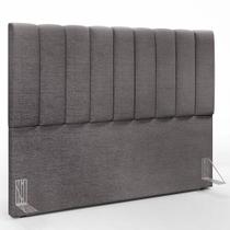 Cabeceira Cama Box Casal King 195 cm Dália W01 Linho Cinza Escuro - Lyam Decor Cabeceira Cama Box Casal King 195 cm Dália W01 Linho Cinza Escuro - Lyam Decor