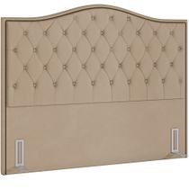 Cabeceira Cama Box Casal King 195 cm P05 Grécia Veludo Bege - Lyam decor