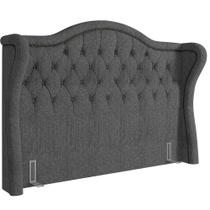 Cabeceira Cama Box Casal King 195 cm P05 Lisboa Linho Cinza Escuro - Lyam Decor Cabeceira Cama Box Casal King 195 cm P05 Lisboa Linho Cinza Escuro - Lyam Decor