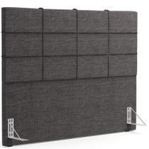 Cabeceira Cama Box Casal King 195 cm Roma W01 Linho Cinza Escuro - Lyam Cabeceira Cama Box Casal King 195 cm Roma W01 Linho Cinza Escuro - Lyam
