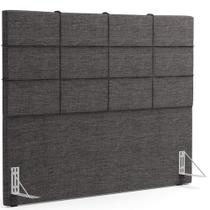 Cabeceira Cama Box Casal King 195 cm Roma W01 Linho Cinza Escuro - Lyam Cabeceira Cama Box Casal King 195 cm Roma W01 Linho Cinza Escuro - Lyam