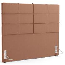 Cabeceira Cama Box Casal King 195 cm Roma W01 Linho Rosê - Lyam Cabeceira Cama Box Casal King 195 cm Roma W01 Linho Rosê - Lyam