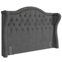 Cabeceira Cama Box Casal King 195cm Antibes P02 Linho Cinza - Mpozenato Cabeceira Cama Box Casal King 195cm Antibes P02 Linho Cinza - Mpozenato