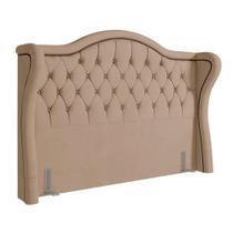 Cabeceira Cama Box Casal King 195cm Antibes P02 Veludo Bege - Mpozenato Cabeceira Cama Box Casal King 195cm Antibes P02 Veludo Bege - Mpozenato