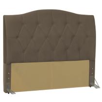 Cabeceira Cama Box Casal King 195cm Colônia Suede Marrom - D'Monegatto