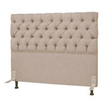 Cabeceira Cama Box Casal King 195cm Cristal Linho Bege