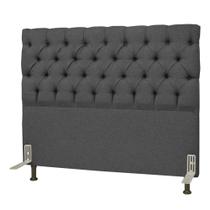 Cabeceira Cama Box Casal King 195cm Cristal Linho Cinza - JS Móveis Cabeceira Cama Box Casal King 195cm Cristal Linho Cinza - JS Móveis