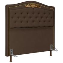 Cabeceira Cama Box Casal King 195cm Imperial Veludo J02 Chocolate - Mpozenato