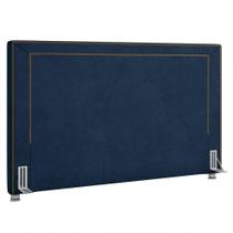 Cabeceira Cama Box Casal King 195cm Mali P02 Veludo Azul Marinho - Mpozenato