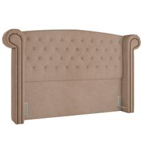 Cabeceira Cama Box Casal King 195cm Provença P02 Veludo Bege - Mpozenato