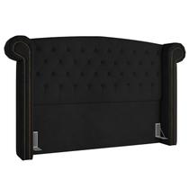 Cabeceira Cama Box Casal King 195cm Provença Z37 Veludo Preto - Mpozenato Cabeceira Cama Box Casal King 195cm Provença Z37 Veludo Preto - Mpozenato