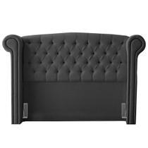 Cabeceira Cama Box Casal King Size Adelle 195cm Com Frame Suede Cinza - Desk Design