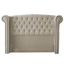 Cabeceira Cama Box Casal King Size Adelle 195cm Com Frame Veludo Bege - Desk Design