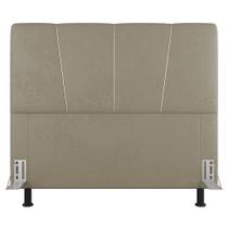 Cabeceira Cama Box Casal King Size Amber 195cm Estofada Linho Bege - Abmaza Cabeceira Cama Box Casal King Size Amber 195cm Estofada Linho Bege - Abmaza