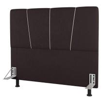Cabeceira Cama Box Casal King Size Amber 195cm Estofada Linho Marrom - Abmaza Cabeceira Cama Box Casal King Size Amber 195cm Estofada Linho Marrom - Abmaza