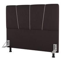 Cabeceira Cama Box Casal King Size Amber 195cm Estofada Linho Marrom - Desk Design Cabeceira Cama Box Casal King Size Amber 195cm Estofada Linho Marrom - Desk Design