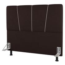 Cabeceira Cama Box Casal King Size Amber 195cm Estofada Sintético Marrom - Desk Design Cabeceira Cama Box Casal King Size Amber 195cm Estofada Sintético Marrom - Desk Design