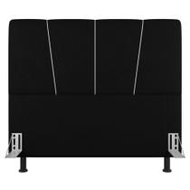 Cabeceira Cama Box Casal King Size Amber 195cm Estofada Sintético Preto - Abmaza Cabeceira Cama Box Casal King Size Amber 195cm Estofada Sintético Preto - Abmaza