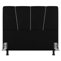 Cabeceira Cama Box Casal King Size Amber 195cm Estofada Sintético Preto - Abmaza Cabeceira Cama Box Casal King Size Amber 195cm Estofada Sintético Preto - Abmaza